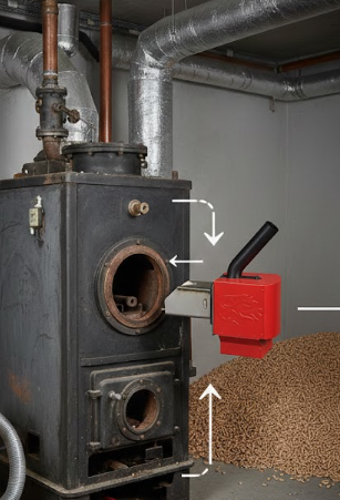 Nachrüstbarer Pelletbrenner